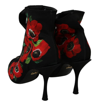 Elegant Floral Heel Booties