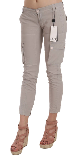 Chic Khaki Cotton Blend Trousers