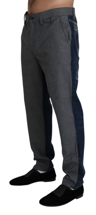 Sleek Two-tone Cotton Trousers