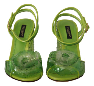 Enchanting Green Crystal Embellished Sandals