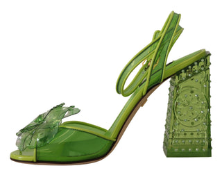 Enchanting Green Crystal Embellished Sandals