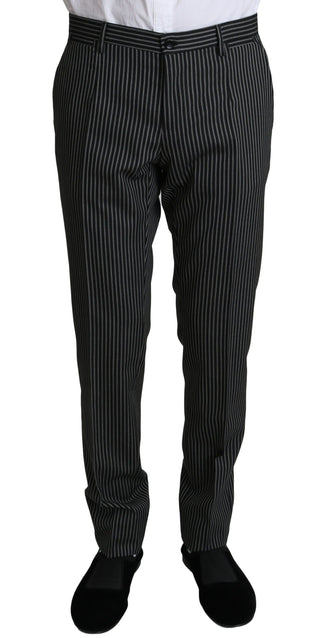 Elegant Striped Wool-silk Two-piece Suit