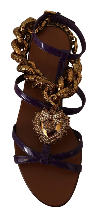 Purple Heart Chain Gladiator Flats