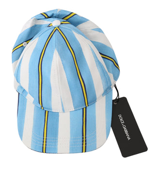 Chic Stripe Cotton Baseball Cap