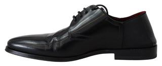 Black Leather Lace Up Men Dress Derby Shoes