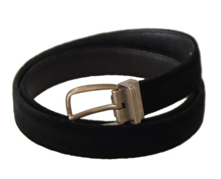 Elegant Black Leather Designer Belt