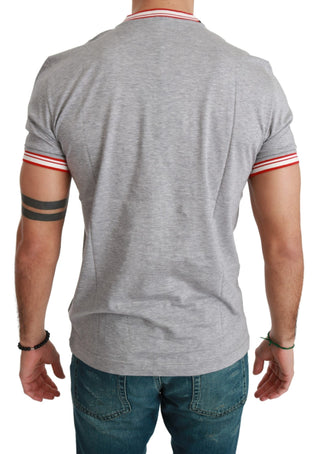 Chic Gray Cotton T-shirt With Year Of The Pig Motive