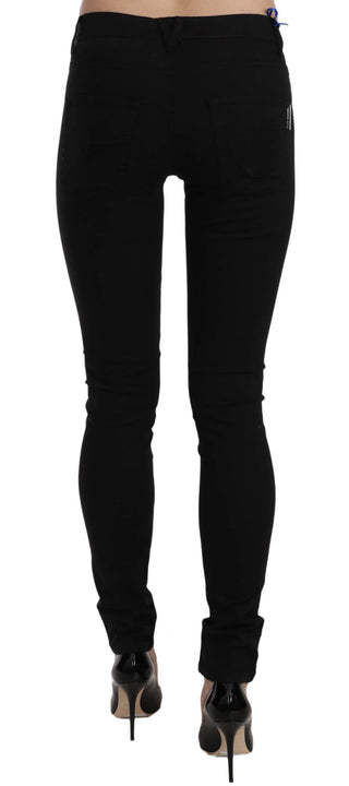 Elegant Black Slim-Fit Couture Pants
