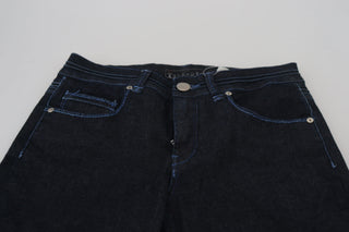 Chic Slim-fit Cotton Denim In Dark Blue