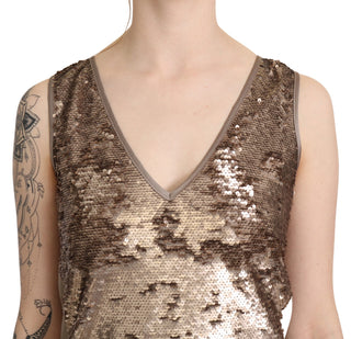 Glamorous V-neck Sleeveless Sequin Mini Dress