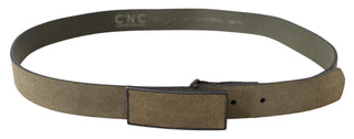 Chic Army Green Velvet Buckle Leather Belt