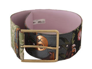 Elegant Multicolor Canvas-leather Belt