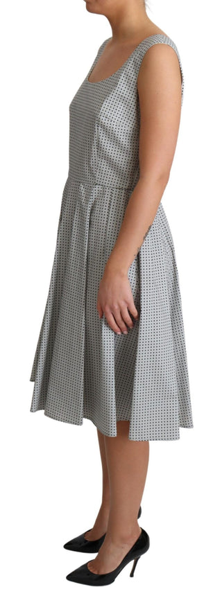 Chic Polka Dotted Sleeveless A-line Dress