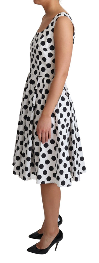 Elegant Polka Dot Sleeveless A-line Dress