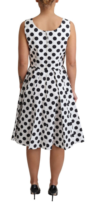 Elegant Polka Dot Sleeveless A-line Dress