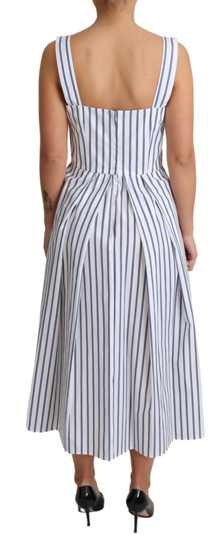 Elegant Sleeveless A-line Striped Dress