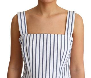 Elegant Sleeveless A-line Striped Dress