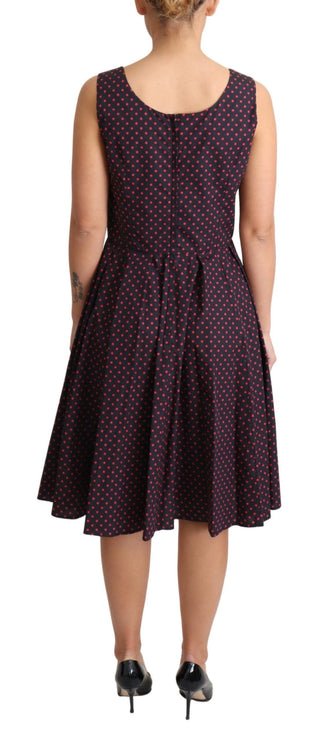 Chic Polka Dotted A-line Sleeveless Dress