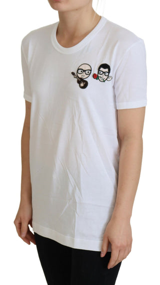 Elegant White Crewneck Cotton T-shirt