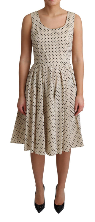 Elegant Polka Dot Sleeveless A-line Dress