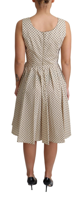 Elegant Polka Dot Sleeveless A-line Dress