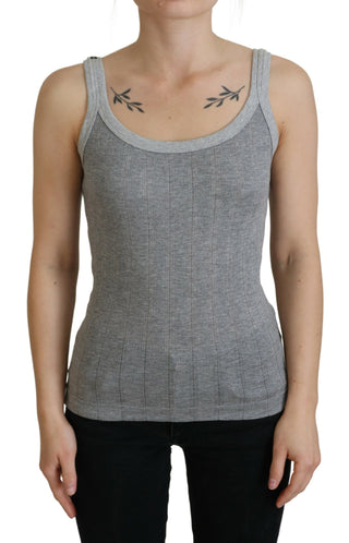 Chic Gray Sleeveless Modal-cotton Top