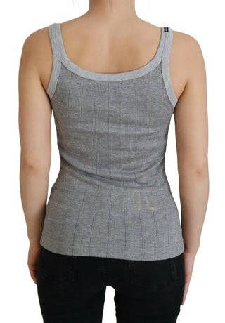 Chic Gray Sleeveless Modal-cotton Top