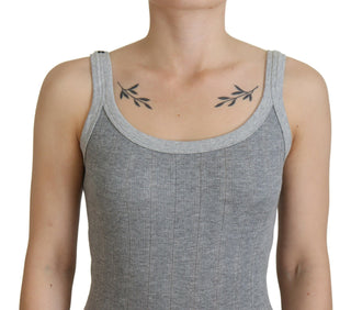 Chic Gray Sleeveless Modal-cotton Top