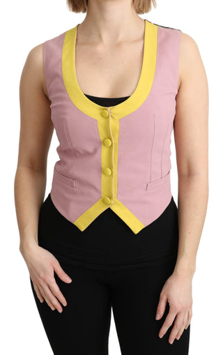 Chic Sleeveless Vest In Pink Hues