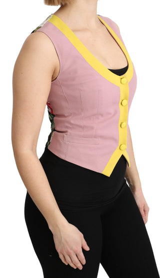 Chic Sleeveless Vest In Pink Hues