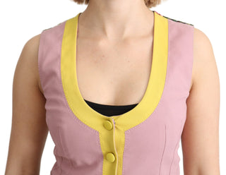 Chic Sleeveless Vest In Pink Hues