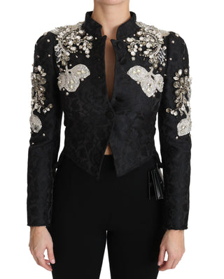 Elegant Black Silver Baroque Jacket