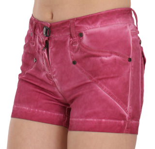 Chic Pink Washed Denim Shorts