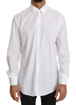 Elegant Slim Fit Dress Shirt In Pure White