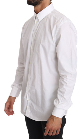 Elegant Slim Fit Dress Shirt In Pure White