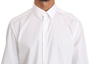 Elegant Slim Fit Dress Shirt In Pure White