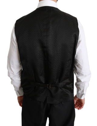 Elegant Black Silk-blend 3 Piece Suit