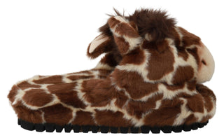 Elegant Giraffe Pattern Slides For Sophisticated Comfort