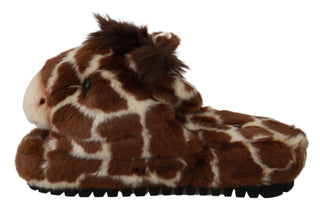 Elegant Giraffe Pattern Slides For Sophisticated Comfort