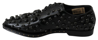 Elegant Black Dress Shoes With Crystals