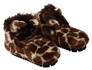 Elegant Giraffe Pattern Slides For Sophisticated Comfort