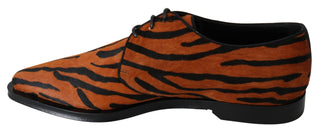 Tiger Pattern Dress Shoes With Pony Hair