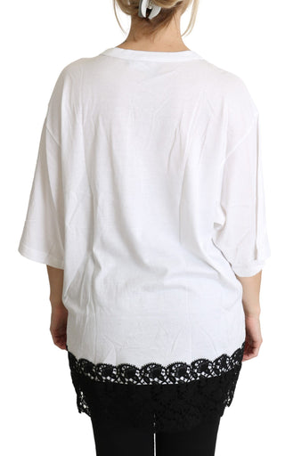 Elegant White Cotton Blend T-shirt