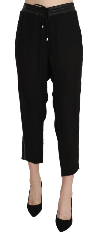 Chic High Waist Cropped Pants In Elegant Black