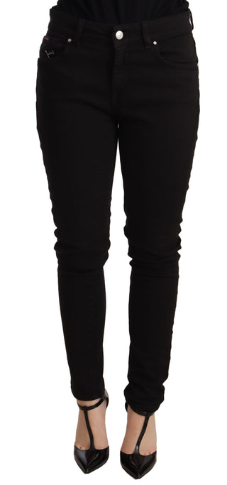 Elegant Slim-fit Black Denim Jeans