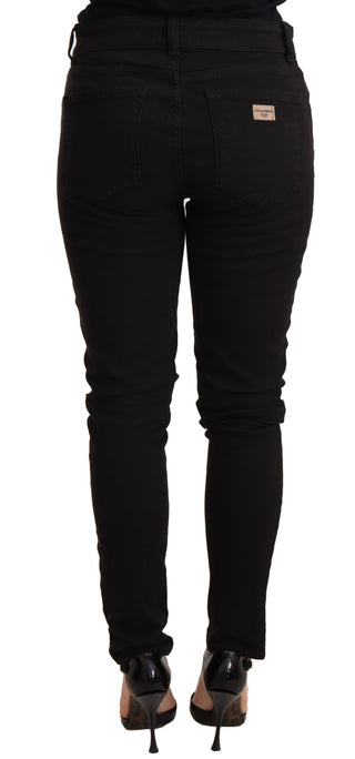 Elegant Slim-fit Black Denim Jeans