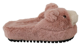 Chic Pink Bear House Slippers By D&g