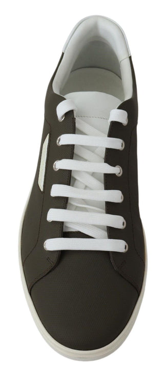 Sleek White Leather Low Top Sneakers