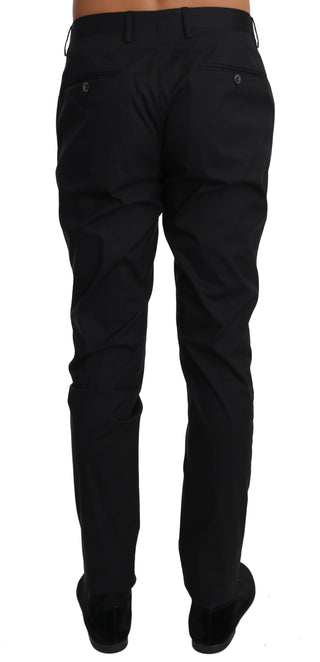 Elegant Black Formal Wool-blend Trousers