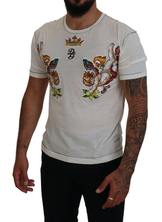 Elegant White Cotton-silk Blend Tee